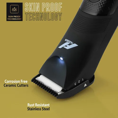 Miniatura 4 de Fhuesion® Manscape - Recortadora de bolas impermeable IPX7 con luz y hoja de cerámica, peluquería corporal para peluquería corporal para peluquería