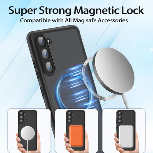 Miniatura 7 de HikerClub Funda magnética para Galaxy A16 (2024), compatible con cargador inalámbrico, ajuste delgado, Amti-Scratch, translúcido, mate, cubierta
