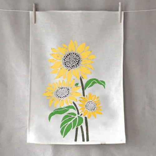 Miniatura 4 de Plantilla de girasol (6 x 9 pulgadas) – Plantillas reutilizables de flores de sol para pintar sobre madera, lienzo, papel, tela, pared, muebles