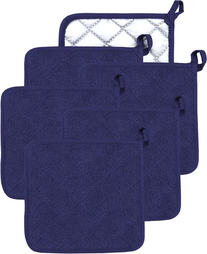 Miniatura 16 de Soporte para ollas de horno de algodón resistente al calor, agarradera de tela de toalla para cocina, guantes de horno para cocinar, cuadrado, 7 x 7