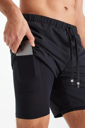 Miniatura 20 de Fabletics The One - Pantalón corto para hombre (forro), entrenamiento, natación, ligero, de secado rápido, bolsillo con cremallera, tejido elástico