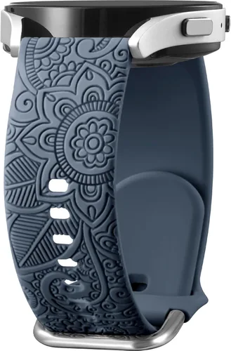 Odbeai Correa compatible con Galaxy Watch 4, bandas grabadas florales compatibles con Samsung Watch 6, silicona suave, transpirable, impermeable,