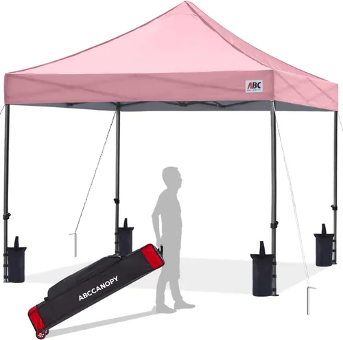 Miniatura 58 de Abccanopy - Carpa de toldo para tienda de campaña comercial instantánea con bolsa de transporte con ruedas, 4 bolsas de arena, Blanco