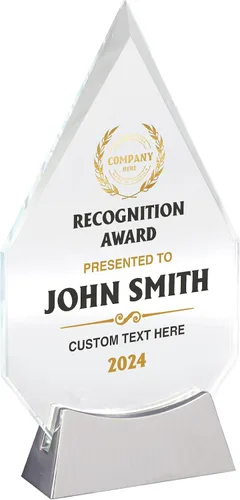 Miniatura 11 de Placa de vidrio personalizada de 9 1/4 pulgadas para premios y trofeos, premio personalizado para empleado del mes, regalo de jubilación, liderazgo