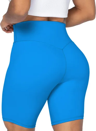 Sunzel Pantalones cortos de ciclista de cintura alta para mujer, sin costuras frontales, suaves, para yoga, entrenamiento, gimnasio, bicicleta,