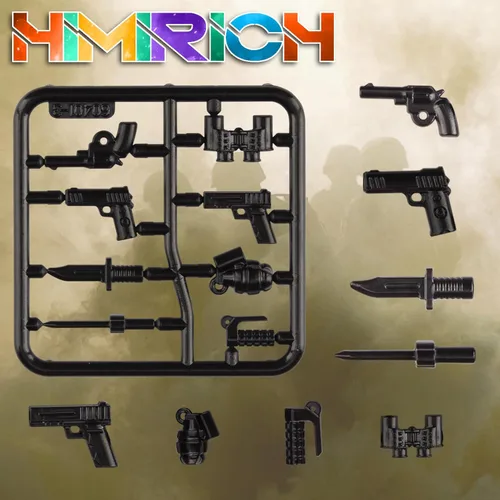 Miniatura 2 de Paquete de armas militares, 24 piezas de accesorios del Reino Unido, kits de juguetes, equipo del ejército, armas de la Segunda Guerra Mundial