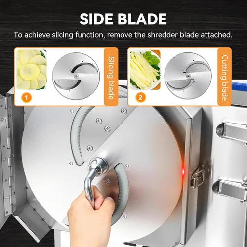 Miniatura 6 de Newhai máquina cortadora de carne comercial 2 en 1, rebanador de carne eléctrico de 3.5mm, rebanador y triturador de alimentos y verduras, 850W 110