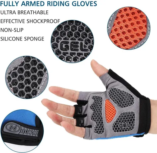 Miniatura 2 de Accmor Guantes de ciclismo para hombres y mujeres, guantes de ciclismo de medio dedo, guantes de bicicleta de carretera MTB, guantes antideslizantes
