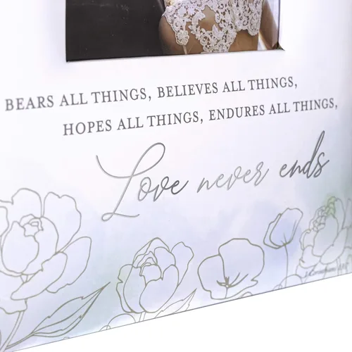 Miniatura 4 de Malden International Designs 2 Up - Álbum de fotos de 4 x 6 pulgadas con área de escritura de notas Love Never Ends - Portada de acuarela