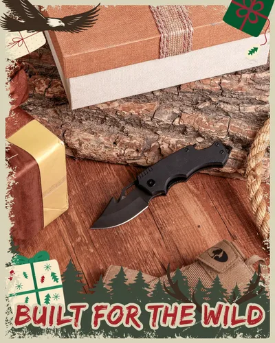 Miniatura 2 de FLISSA Mini cuchillo de bolsillo plegable, hoja de punto de caída de acero inoxidable de 2.5 pulgadas, cuchillos de bolsillo EDC para hombres