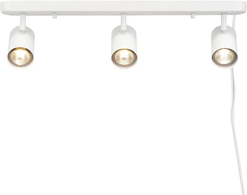 Miniatura 2 de GLOBE Electric 60024 Iluminación de riel de 3 luces con enchufe, cabezales ajustables, acabado blanco mate, 22 pulgadas, base GU10, cable de 15 pies