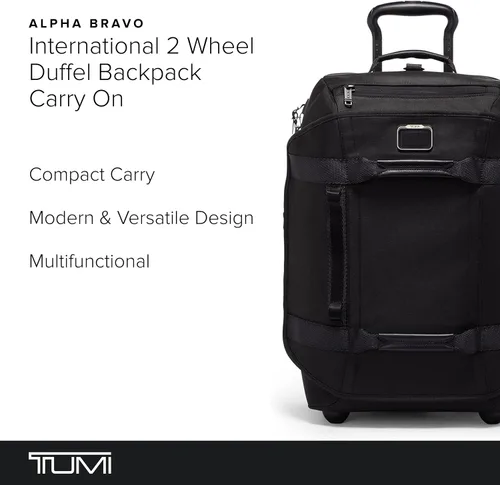 Miniatura 2 de TUMI - Mochila de viaje Alpha Bravo International con 2 ruedas - Bolsa de viaje compacta ajustable - 21.8" X 14.0" X 9.0", Negro -, Talla única