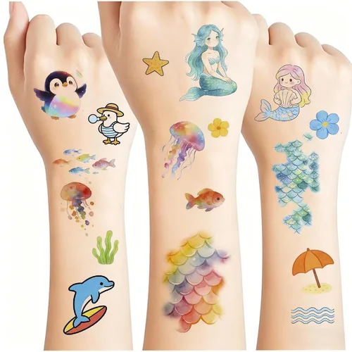 Miniatura 14 de 10 hojas de calcomanías temporales de henna de henna 5P negro + 5P marrón, calcomanías de tatuaje para mujeres, calcomanías de arte corporal para 5