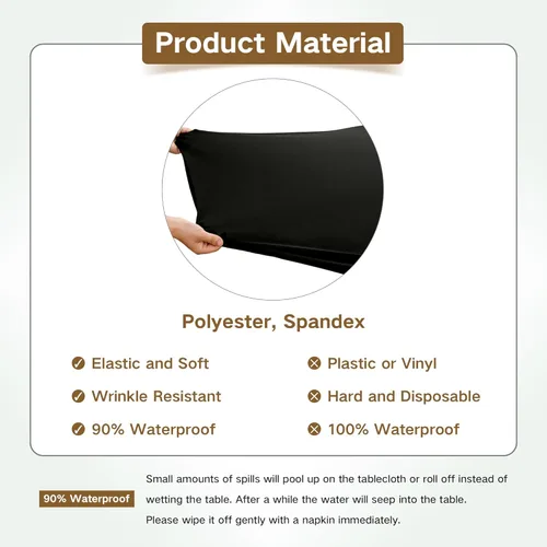 Miniatura 5 de Mantel Cuadrado Ajustable Cubierta de Mesa Elástica Mantel Elástico Stretch Spandex Cubierta Superior de Mesa Tapa de Mesa para Comedor Cocina Hogar