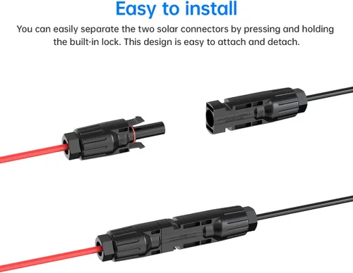 Miniatura 2 de ELFCULB Cable de extensión de panel solar de 10 AWG de 10 pies a SAE, adaptador de polaridad inversa SAE para paneles solares, kit de cargador