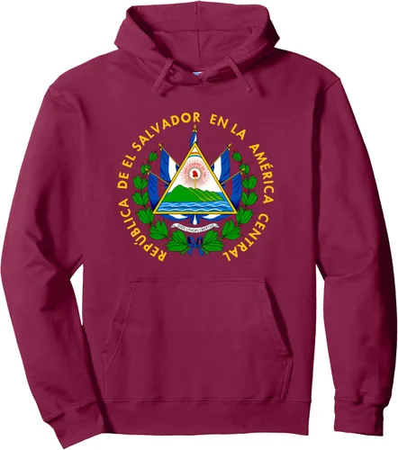 Miniatura 9 de Sudadera con capucha con diseño de emblema de la bandera de El Salvador
