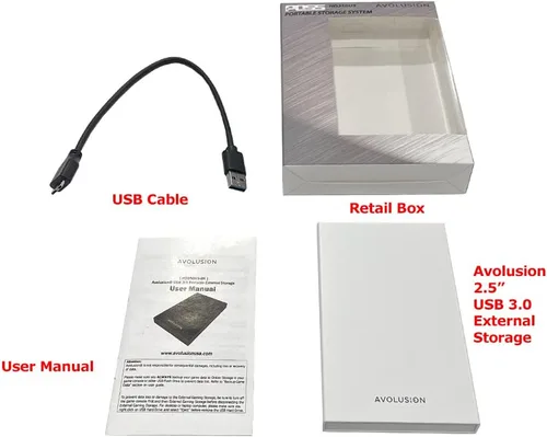 Miniatura 5 de Avolusion HD250U3-WH 1TB USB 3.0 Disco duro externo portátil para juegos (para Xbox One X, S, Gen1, preformateado)