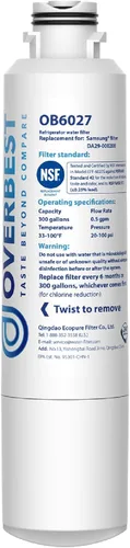 Overbest DA29-00020B Filtro de agua para refrigerador, repuesto para Samsung DA29-00020B, HAF-CIN/EXP, 46-9101, RF4267HARS
