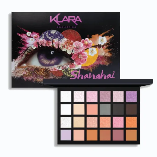 Miniatura 12 de Klara Cosmetics Paleta de 24 sombras de ojos – Paleta de sombra de ojos festiva de lujo, vibrante, intensa, a todo color, larga duración, mate, Abu