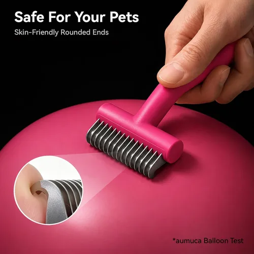 Miniatura 6 de aumuca Undercoat Rake for Dogs & Cats – Deshedder & Grooming Brush – Dog Brush & Cat Brush for Long or Short Hair – Dematting Comb for Matted Fur
