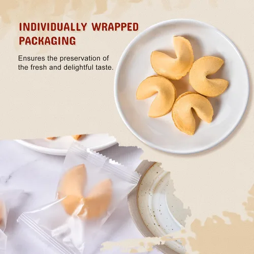 Miniatura 5 de 52USA Fortune Cookies - 50 unidades envueltas individualmente a granel, sabor vainilla crujiente y divertidas galletas Misfortune de 8 onzas, hechas