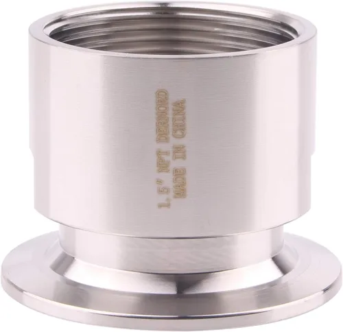 Miniatura 7 de Dernord Adaptador de abrazadera triple de 2" a virola de rosca FNPT de 1 pulgada para tubería sanitaria
