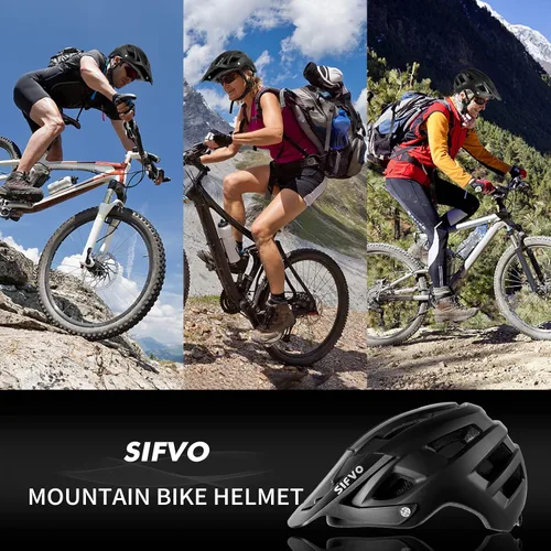 Miniatura 6 de Casco de bicicleta, cascos de bicicleta SIFVO para hombres y mujeres, casco de bicicleta de montaña con visera, cascos para adultos a jóvenes, casco