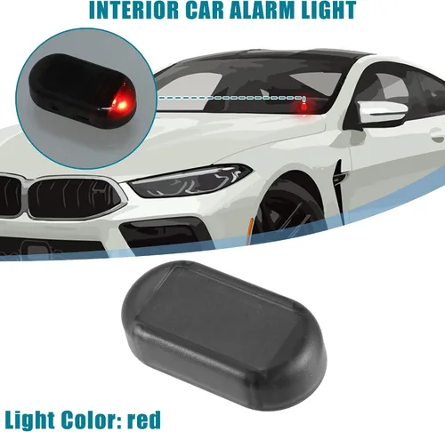 Miniatura 2 de Alarma simulada universal de energía solar para automóvil, seguridad antirrobo LED intermitente luz de advertencia falsa con puerto de cargador USB