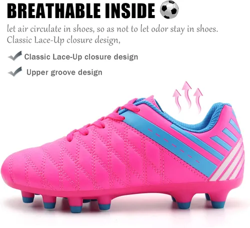Miniatura 4 de brooman Zapatos deportivos de fútbol para niños y niñas, zapatos de fútbol para exteriores
