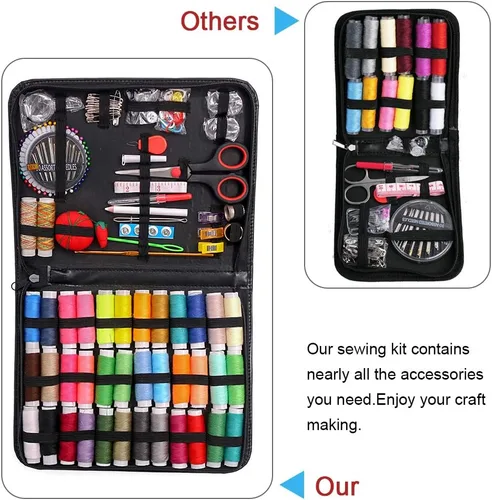 Miniatura 4 de Kit de máquina de coser de alta calidad, 183 piezas, 38 carretes de hilo XL, kits de costura grandes para adultos, estudiantes universitarios