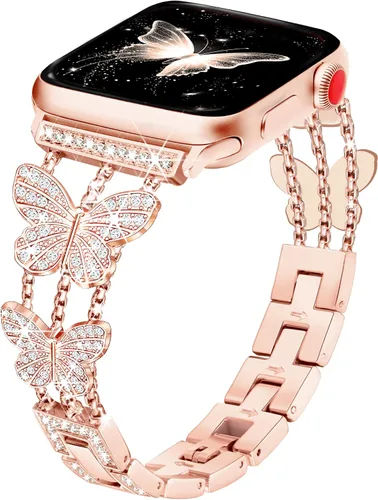 Miniatura 13 de Banda Mariposa Compatible con Correas de Apple Watch de 40mm 41mm 42mm (S11/10) 38mm iWatch SE Series 11 10 9 8 7 6 5 4 3, Correas delgadas