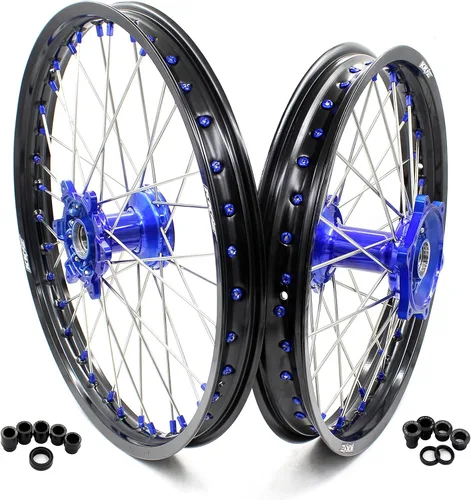 Miniatura 10 de KKE 1.6 x 21/2.15 x 18 ruedas de fundición de Enduro para YAMAHA YZ125 YZ250 1999-2026 YZ250F YZ450F 2003-2026 YZ250F WR250F WR450F 2026 borde dorado
