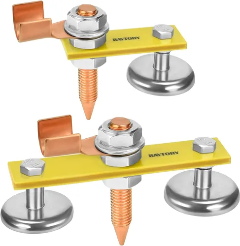 Miniatura 11 de BAYTORY - Herramientas de abrazadera de sujeción magnética de soldadura mejoradas, 2 piezas de cabeza de imán de soldadura gemela, magnetismo fuerte