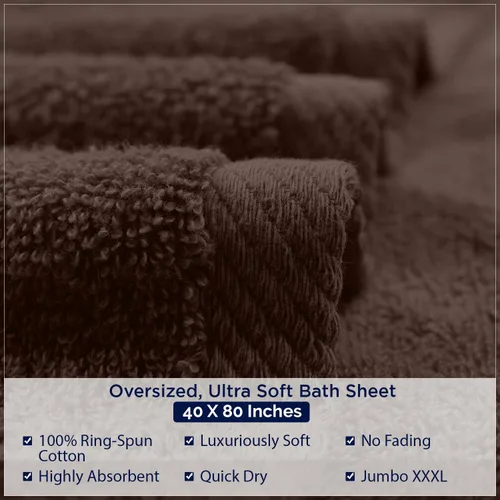 Miniatura 121 de DAN RIVER Paquete de 2 sábanas de baño de 35x70 pulgadas, sábanas de baño jumbo acanaladas para adultos, toallas grandes gruesas y absorbentes