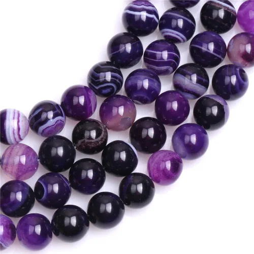 Miniatura 2 de Cuentas sueltas, gemas de ágata redondas facetadas naturales para realizar joyería a mano en grandes cantidades, bricolaje. Una tira: 15 pulgadas
