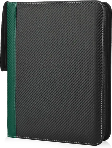 Carpeta de 9 bolsillos para tarjetas coleccionables con mangas, organizador de tarjetas, 900 bolsillos de doble cara, carpeta de colección de Verde