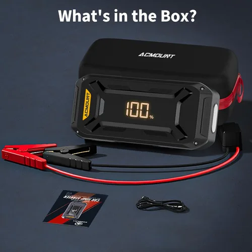 Miniatura 8 de Acmount P120 Arrancador de Batería de Coche Portátil, Arrancador de Puente de Coche de 6000A 12V con Caja de Salto (Todo Gas/10.0L Diésel), Pantalla