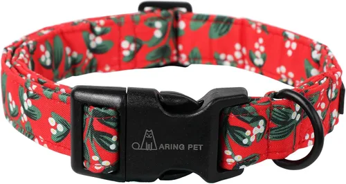 Miniatura 30 de Aring Pet Collar navideño para perro, lindo, ajustable, de algodón, para cachorros, perros pequeños, medianos y grandes, con copos de nieve, rojo Z