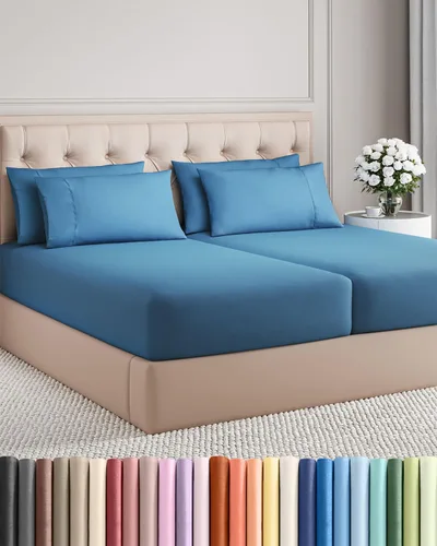 Miniatura 119 de Juego de sábanas Queen de 6 piezas, sábanas tamaño Queen, ropa de cama suave de lujo de hotel, refrescante, cómoda y transpirable, 1 encimera, 1 26