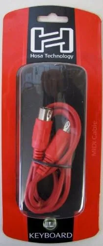 Miniatura 3 de Hosa Cable MIDI MID-303RD, DIN de 5 pines a la misma, 3 pies