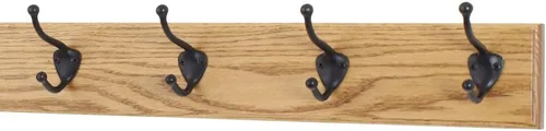 Miniatura 14 de PegandRail Perchero de roble con ganchos estilo sombrero y abrigo de bronce aceitado (castaño, 15 x 3.5 pulgadas con 3 ganchos)