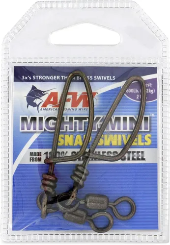 Miniatura 11 de American Fishing Wire Mighty Mini grúa giratoria, línea de pesca esencial, equipo de pesca compacto, giro de agua salada, giro de acero inoxidable