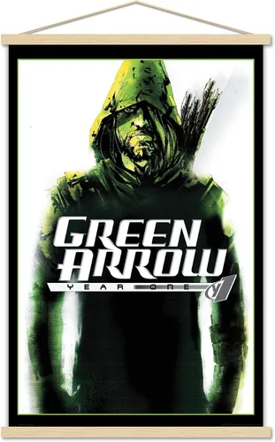 Miniatura 16 de Trends International DC Comics - Póster de pared con diseño de flecha verde, año uno, 14.725 x 22.375 pulgadas, versión enmarcada de madera
