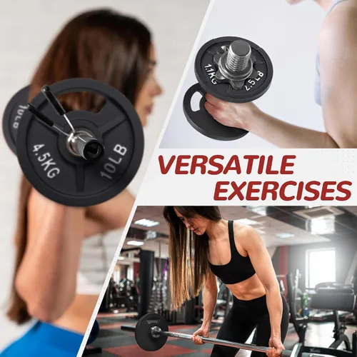 Miniatura 5 de Fitvids Placa de pesas olímpica de 2 pulgadas y de hierro fundido estándar de 1 pulgada para entrenamiento de fuerza y levantamiento de pesas