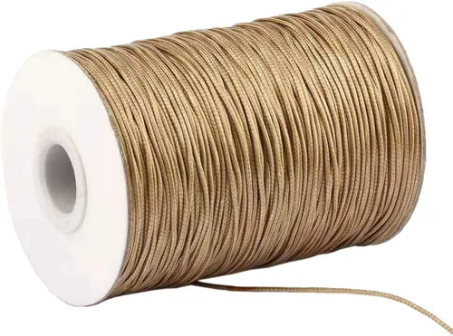 Miniatura 15 de Cordón encerado de 0.039 in y 175 yardas para la fabricación de joyas, hilo de cuentas de poliéster negro para trenzar pulseras y collares, 00 negro