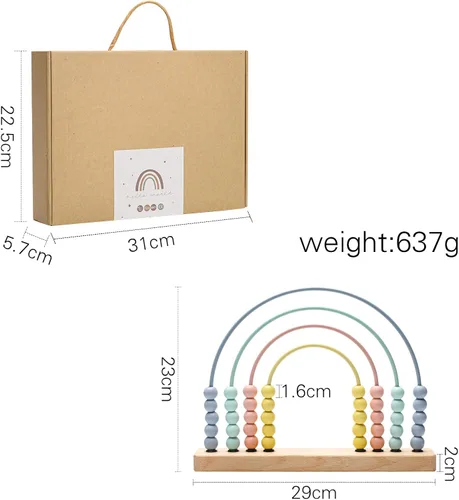 Miniatura 7 de ibwaae Juguetes de madera con cuentas de ábaco arcoíris para niños, habilidades matemáticas tempranas, juegos de aprendizaje educativo Montessori