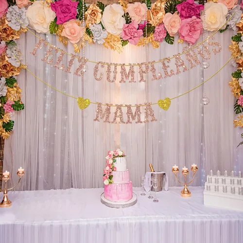 Miniatura 4 de Cartel de Feliz Cumpleaños con texto en inglés «Mama » / Cartel español «Happy Birthday» / Fiesta mexicana temática de cumpleaños para mamá
