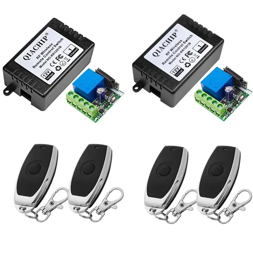 Miniatura 10 de QIACHIP DC 12V 1CH 433MHz control remoto inalámbrico de relé RF interruptor momentáneo de luz transmisor con receptor (1 relé)
