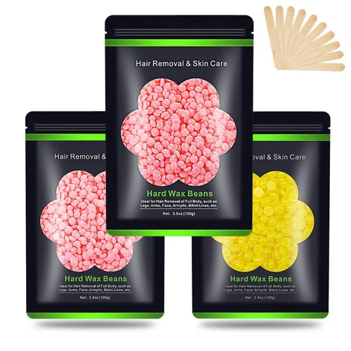 Miniatura 20 de Cuentas de cera para depilación de 10.5 oz (300 g), granos de cera dura para piel sensible brasileña, cara, bikini, cejas, piernas, sin dolor para 3