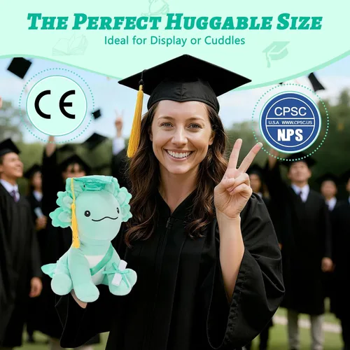 Miniatura 5 de Tezituor Juguete de peluche de ajolote de graduación 2026, bonito animal de peluche de graduación de 8 pulgadas, regalo para niños y niñas